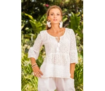 Придбати - жіночу пляжну сорочку  Біла блузка з плямою Fresh Cotton 1304 F-1c SALE 44 (M) Білий Fresh Cotton 1304 F-1c SALE