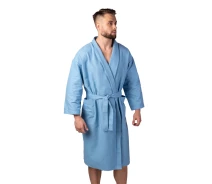 Придбати - чоловічий халат  Чоловічий вафельний халат (LS-+1359) Luxyart S Синій