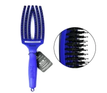 Придбати - гребінець  Щітка масажна Olivia Garden з натуральною щетиною Finger Brush Combо, (OGBFBC-ВLU) (0099903)
