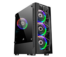 Придбати - корпус для ПК  Корпус 1stPlayer D4-4R1-BK Color LED Black без БП