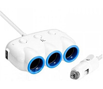 Придбати - розгалужувач і прикурювач  Розгалужувач прикурювача Hoco C1 2USB White 3in1+2USB (білий)
