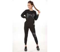 Придбати - жіночий спортивний костюм  Костюм спортивний PAKKOO 7455 XL Чорний (2000904098743)