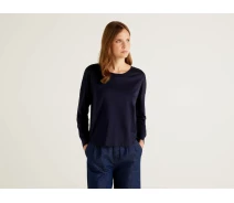 Придбати - жіночий реглан  Реглан BENETTON 32JWE1AJ6 L Темно-синій (8033379608432)