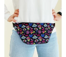 Придбати - жіночу сумку  Сумка поясна бананка 4Profi з принтом "Stickers" з одним відділенням 18286 (000004407)