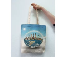 Придбати - жіночу сумку  Екосумка шопер 4Profi Journey двунитка (хлопок) біла 24973 (000005863)