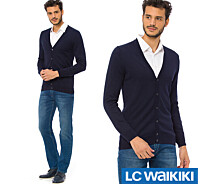 Придбати - чоловічий кардигани  Синій чоловічий кардиган LC Waikiki/ЛС Вайкікі на гудзиках XL