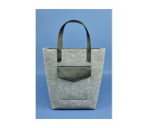 Придбати - жіночу сумку  Сумка-шоппер "DD" фетр+шкіра, графіт