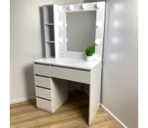 Придбати - туалетний столик і трюмо  Гримерный столик с подсветкой ArtMirrors, с ящиками и дополнительной полкой, белый