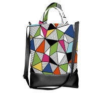 Придбати - жіночу сумку  Міська сумка City Різнокольорові трикутники Presentville 34х40х11 см