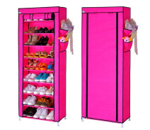 Придбати - стеллаж  Стелаж для зберігання взуття Combination Shoe Frame 60X30X160 на 9 полиць Рожевий
