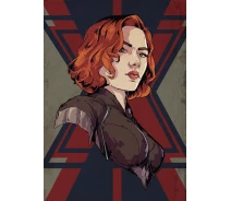 Придбати - подарок для геймеров  Картина GeekLand Black Widow Чорна Вдова фан арт 40х60см BW.09.005