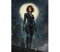 Придбати - подарок для геймеров  Картина GeekLand Black Widow Вдова Чорна фан арт 40х60см BW.09.009