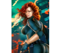 Придбати - подарок для геймеров  Картина GeekLand Black Widow Чорна Вдова фан арт 40х60см BW.09.008