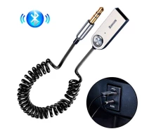 Придбати - FM трансмиттер  Bluetooth 5.0 аудіо приймач AUX адаптер 3.5мм трансмітер Baseus BA01