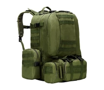 Придбати - рюкзак  Рюкзак армійський тактичний Light Tactic 75л. багатофункціональний та 3 підсумки з водонепроникної тканини B08 Зелений