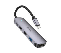 Придбати - кардрідер  Usb Hub Hoco HB27 (Type C to 2USB 2.0+USB 3.0+HDMI+Type C)