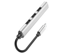 Придбати - кардрідер  USB HUB HOCO HB26 4in1 (Type-C to USB3.0+USB2.0*3), Steel