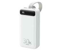 Придбати - універсальну мобільну батарею  Power bank REMAX RPP-522 PD20W+QC3.0 (22.5W) 30000 mAh портативная батарея повербанк с фонариком White