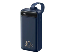Придбати - універсальну мобільну батарею  Power bank REMAX RPP-522 PD20W+QC3.0 (22.5W) 30000 mAh портативная батарея повербанк с фонариком Blue