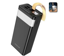 Придбати - універсальну мобільну батарею  Power bank Borofone BJ18A 30000 mAh портативная батарея повербанк с фонариком 2хUSB Black