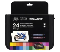 Придбати -  Набір двосторонніх маркерів Winsor Newton Promarker Student Designer 24 кольору + сумка пенал (290030)