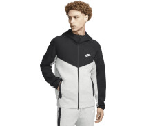 Придбати - чоловічу толстовку  Толстовка Nike M NK TCH FLC FZ WR HOODIE сіро-чорна FB7921-064 (FB7921-064_M)