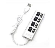 Придбати - розгалужувач і прикурювач  Розгалужувач USB HUB на 4 порта високошвидкісний USB хаб зарядка подовжувач (90236541) Білий