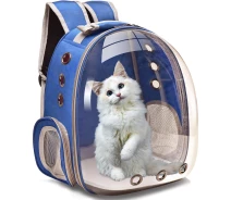 Придбати - переноску  Прозорий водонепроникний рюкзак-перенесення для котів та собак (47199765) Синій