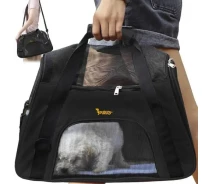 Придбати - переноску  Сумка транспортер перенесення для тварин кролів собак кішок собак до 8 кг 30х25х50 см (474876-Prob) Чорна