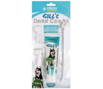 Придбати - средство по уходу за животными  Зубна паста Croci Gills для собак з м'ятою + 3 щітки в наборі, 100 гр (153745) (1928675596)