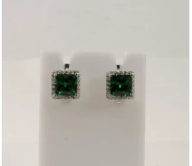 Придбати - срібну сережку  Сережки з квадратним каменем Maxi Silver 7932