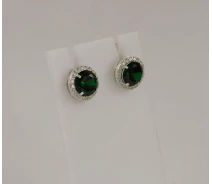 Придбати - срібну сережку  Сережки з зеленими каменями Maxi Silver 7955/1