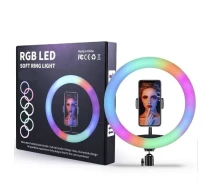 Придбати - кільцеве світло  Кільцева LED-лампа для студійного освітлення Ring RGB MJ38 38см з пультом для фото та відео (12244)