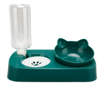 Придбати - миску та контейнер для кота  Миска для котів Taotaopets 119906 Forest Green з поїлкою 22*28,2*14,5 см подвійна