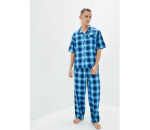 Придбати - чоловічу піжаму  Піжама чоловіча Cyberjammies Elliot 6559-6560 M Яскраво-синій у клітку (5051877349735)