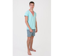 Придбати - чоловічу піжаму  Піжама чоловіча Homewear MAD 19533 XL Turquoise/bianco (3700465519536)