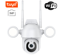 Придбати -  Поворотна вулична WiFi IP камера відеоспостереження USmart OPC-02w, з прожектором та ІЧ підсвіткою, 3 Мп, PTZ, підтримка Tuya