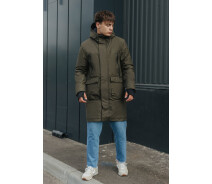 Придбати - чоловічу парку  Парка кольору хакі Staff su khaki (p101-0087-XS)