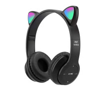 Придбати - навушники  Навушники дитячі Bluetooth накладні Cat Ear P47M Гарнітура MP3 з котячими вушками RGB підсвічуванням Чорні