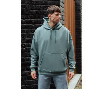 Придбати - чоловіче худі  Утеплене бірюзове Худі Staff turquoise oversize fleece (p47-0254-XS)