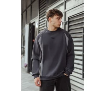 Придбати - чоловічий світшот  Світшот сірого кольору Staff gray logo oversize fleece (p47-0264-XS)