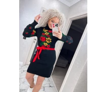 Придбати - повсякденну сукню  Fashions В'язана сукня Рябінка Fashions 44-52 червоний + чорний (1053/а-гу)