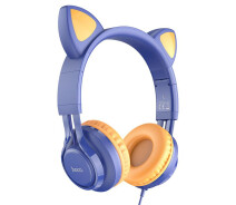 Придбати - навушники  Наушники проводные HOCO Cat ear W36 с микрофоном и ушками синий