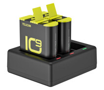 Придбати - аксесуар до екшн-камери  Зарядний пристрій Telesin 3 Slots Battery Charger + 2 акумулятори для Hero 9/10 (GP-BTR-903) [76676]
