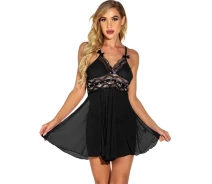 Придбати - жіночу нічну сорочку  Пеньюар жіночий Aurelie Fashions XL чорний (16/39-с)