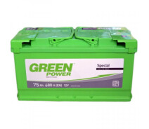 Придбати - автомобільний акумулятор  Акумулятор автомобільний GREEN POWER Standart 75Ah Ев (-/+) (680EN) (22362)