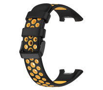 Придбати - аксессуар до смарт-годинниа  Ремінець Sport Silicone для Xiaomi Mi Band 7 Pro black з жовтим