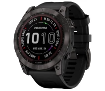 Придбати - смарт-годинник  Смарт-часы garmin fenix 7x sapphire solar carbon gray dlc titanium with black band (010-02541-10/11)