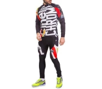 Придбати - велоодяг  Велоформа довгий рукав Chinelli Chrome MS-6824 3XL Чорно-білий (60429239)