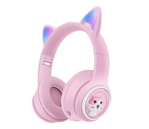 Придбати - навушники  Дитячі бездротові Bluetooth-навушники AZK-01 з RGB-підсвіткою і вбудованим мікрофоном Рожевий